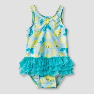 One piece with a tutu skirt and a bow back!